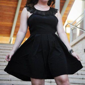 Black Vintage Lace Collar Dress